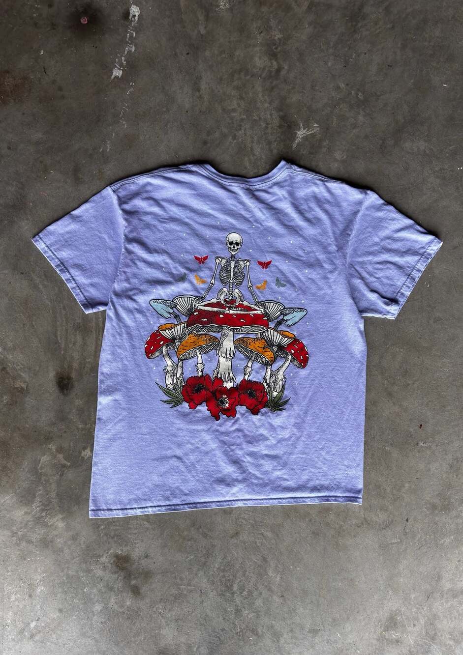 00s Call Your Mother Skeleton and Mushroom soate Graphic T-Shirt